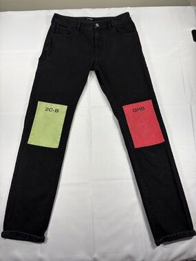 Raf Simons Black Patch Jeans 2C-B GHB Regular Fit